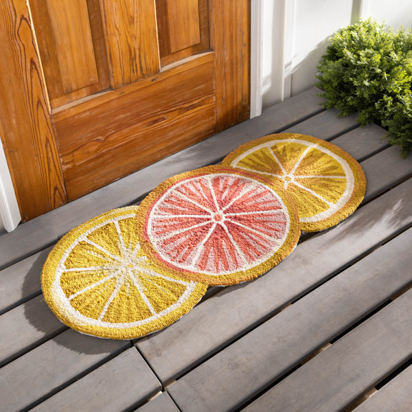 Winston Porter Shaped Summer Slices Hooked Rug Wayfair